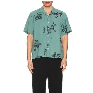 Honor The Gift Tobacco Button Up Shirt Teal Mens XLarge